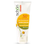 کرم ضد آفتاب بدون رنگ شون SPF 50 مدل chamomile extract ‌مناسب پوست‌های چرب حجم 50 میلی‌لیتر